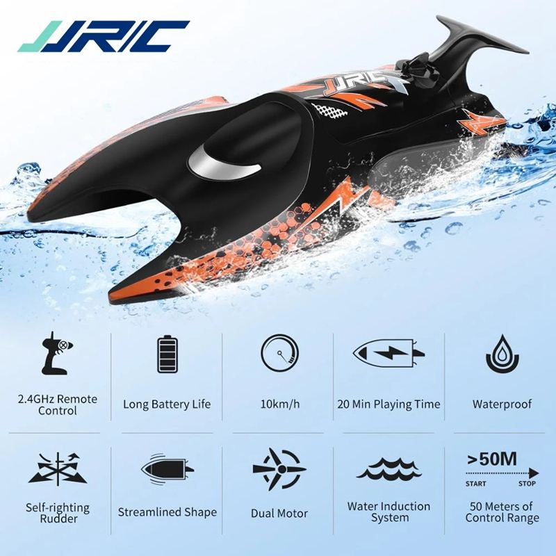JJRC S6 RC Boat 2.4G Remote Control Speed mini Boats Dual Motors 10km/h 20 mins Using time RC Ship Speedboat Electric Toys