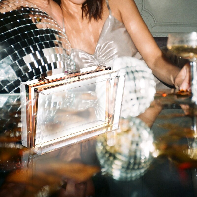 Süße, durchsichtige acryl-Kupplung, umhängetasche, abendtasche für damen