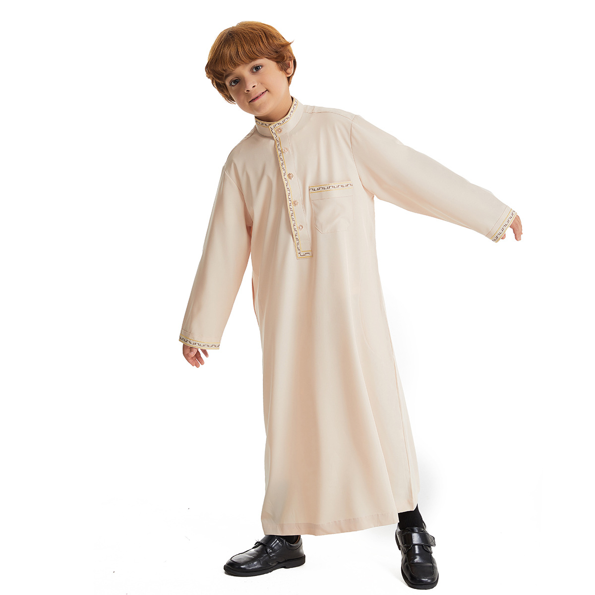 Moslim Jongens Gewaad Jurk Saudi Djellaba Pocket Arabia Abaya Kaftan Jubba Thobe Islam Eid Ramadan Djellaba Morocco Caftan Abaya: M / YELLOW