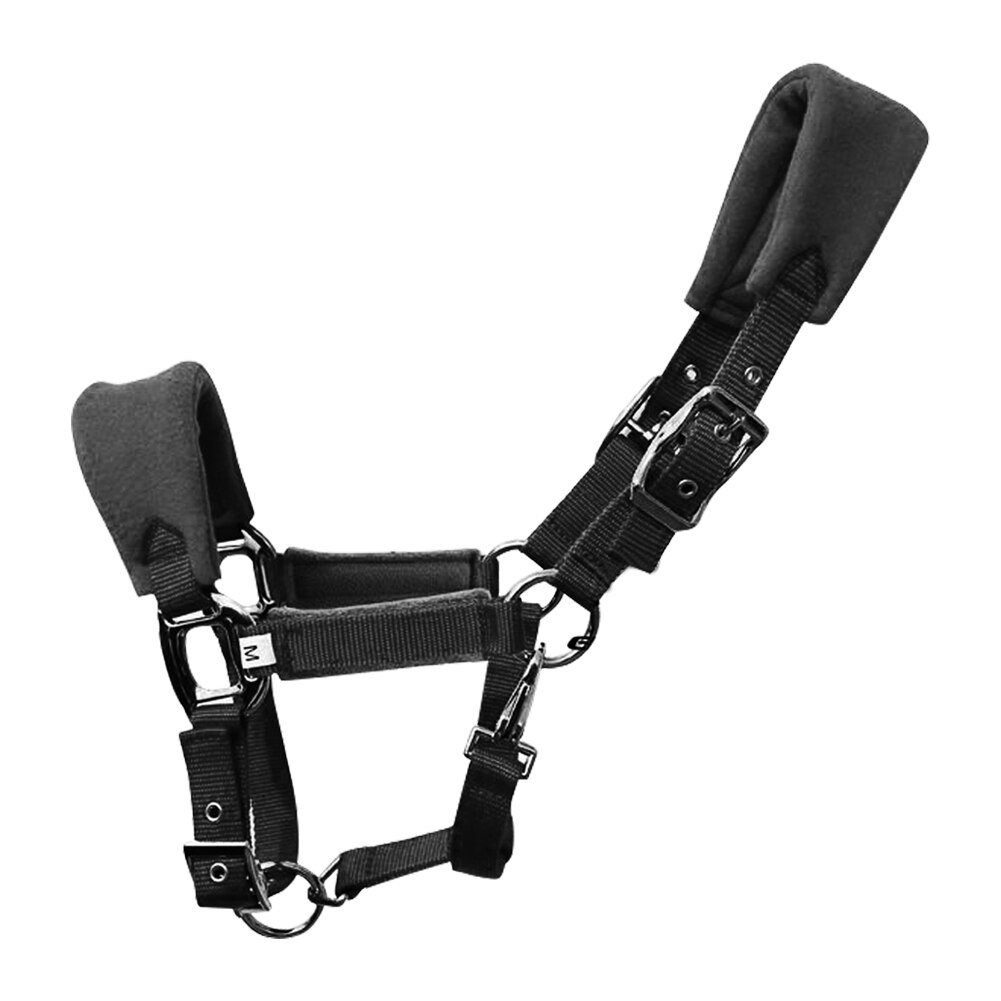 Correa de forro polar acolchada de doble capa para caballo, práctica, gruesa, ajustable, duradera, protectora, varios tamaños, accesorios: Black M
