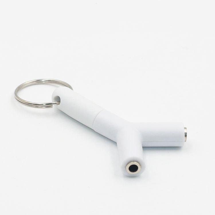 3.5mm Een Minuut Twee Hoofdtelefoon Y-type Audio Adapter Converter Splitter Audio converter Adapter: White