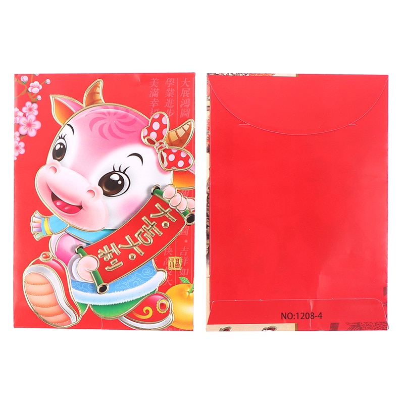 6 Stuks Chinese Rode Envelop Creatieve Hongbao Jaar Lente Festival Verjaardag Trouwen Rode Envelop
