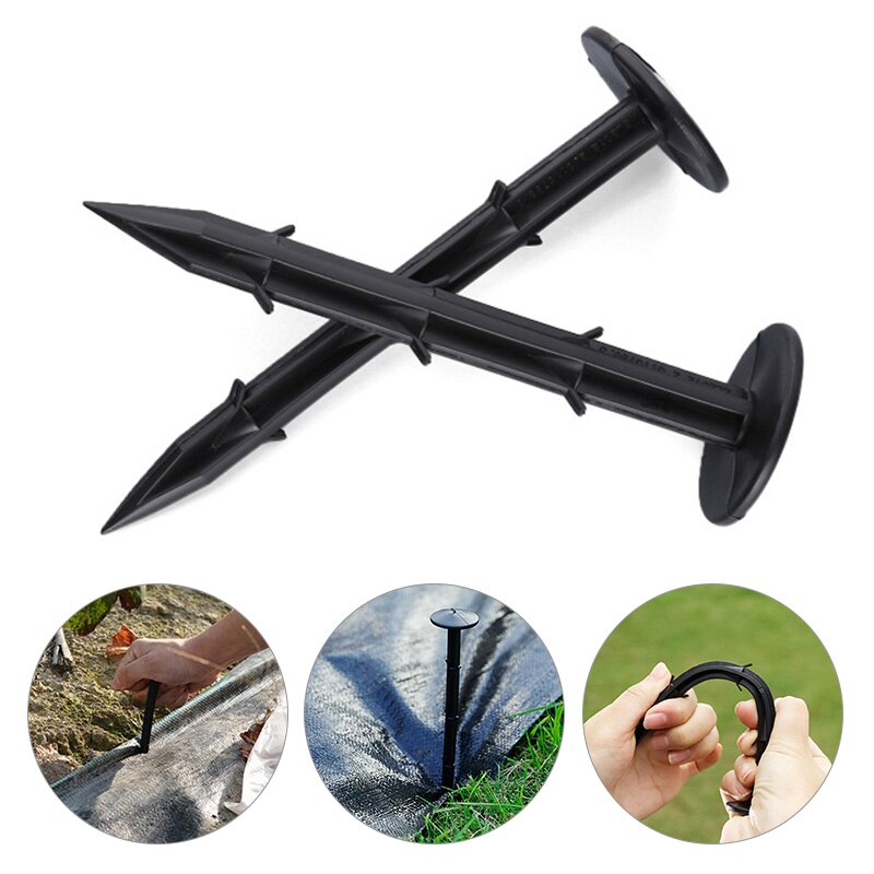 10Pcs/lot Garden Ground NailPP Mulch Fix Tools Greenhouse Prevention Ground Cloth Sunshade Fly Net Mulch Fix Tools PP Plastic