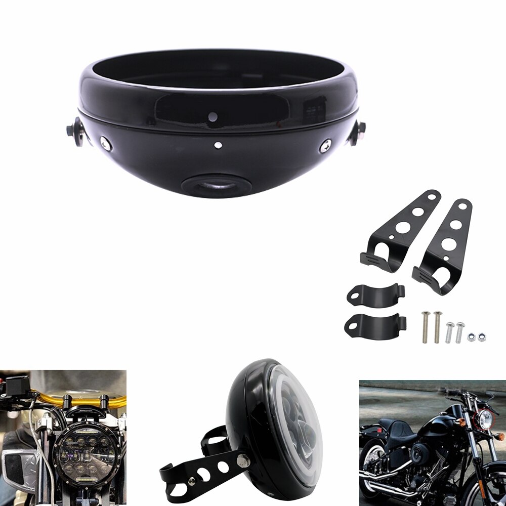 Universal 7" Led Car Motorcycle Headlight Shells 7 inch led Light Housing Bucket For KAWASAKI Honda Yamaha Chopper Cafe Racer