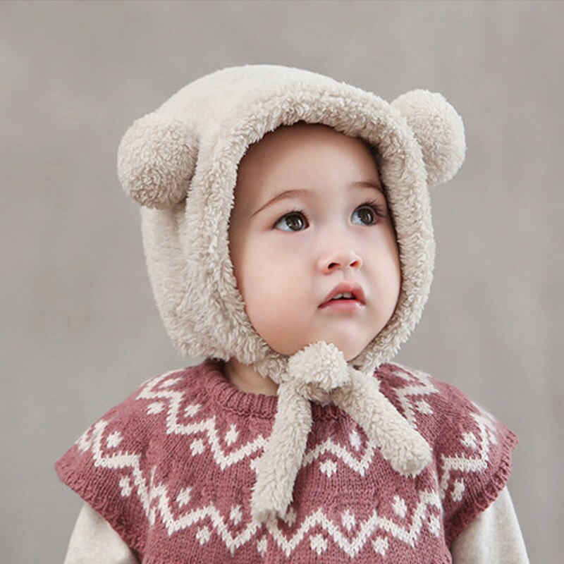 Girls Hats Newborn Baby Cashmere Baby Girl Cap Children's Winter Hats For Girls Kids Winter Cap Warm Ear Warmer Bonnet Beanies