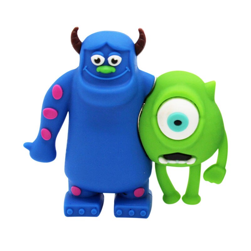 TEXT ME cute cartoon 3 colour Monster University usb flash drive usb 2.0 4GB 8GB 16GB 32GB 64GB pendrive best: 64GB / Green