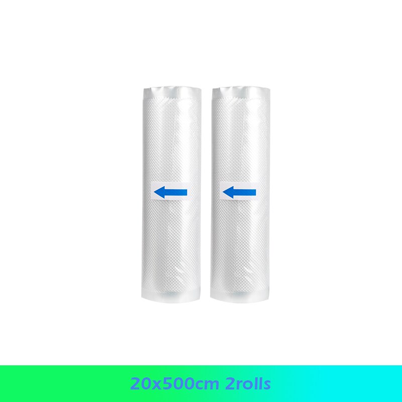 2Rolls Vacuum Bag Compression Vacuum Sealing Packaging Machine Automatic Food Preservation Packaging Plastic Vacuum Machine: 20x500cm