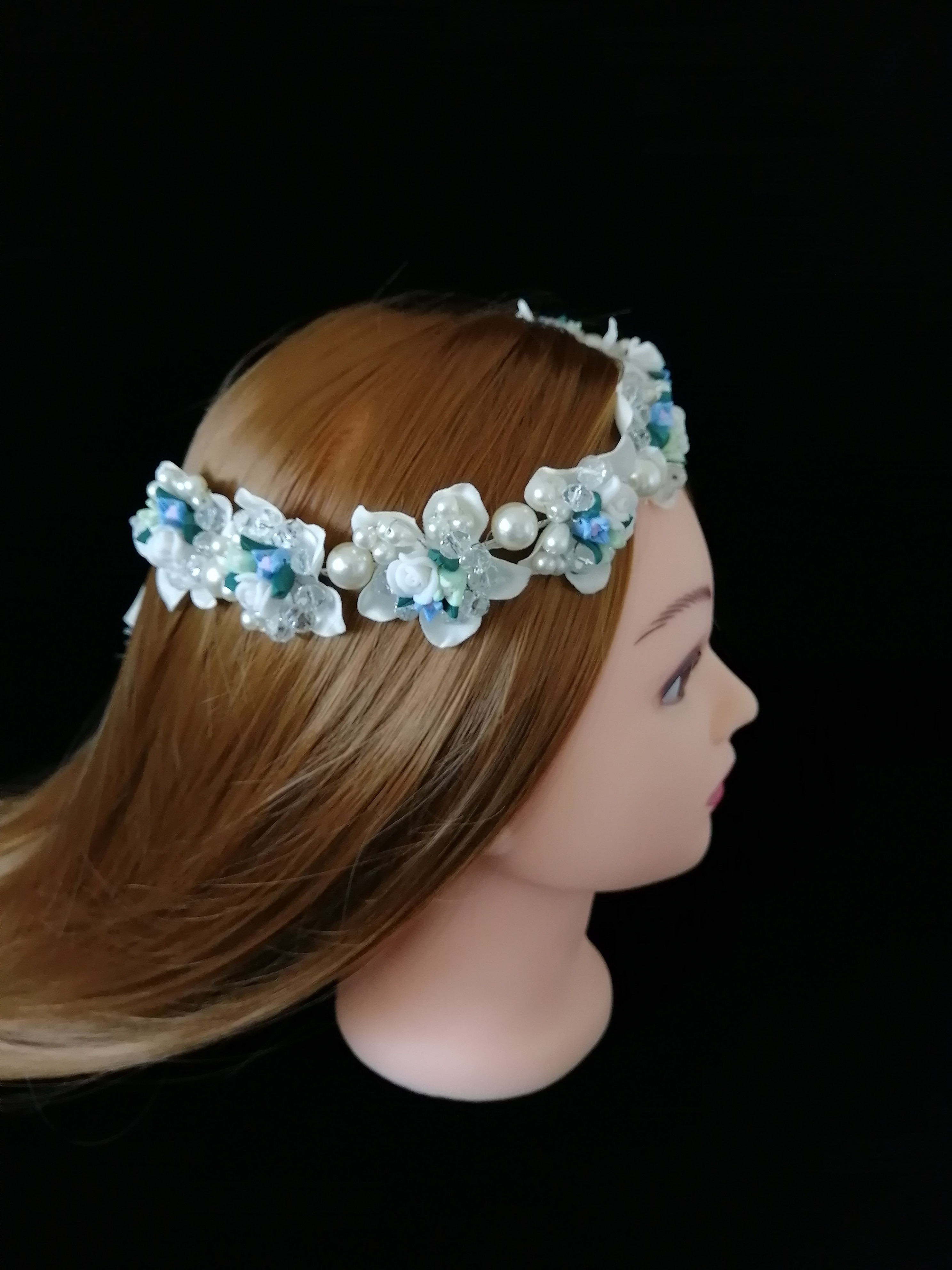 Blomsterpige tiara krystal tiara bryllup hovedbeklædning rhinsten diadem rhinsten første nadver tiara marah blomsterpige tiara
