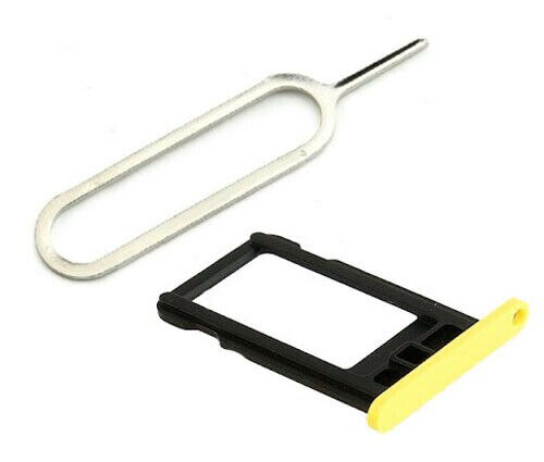 Porte-carte Nano Sim pour iPhone 5C, A1507, A1529, A1532, A1456, avec broche d&#39;éjection gratuite: Brand New Yellow
