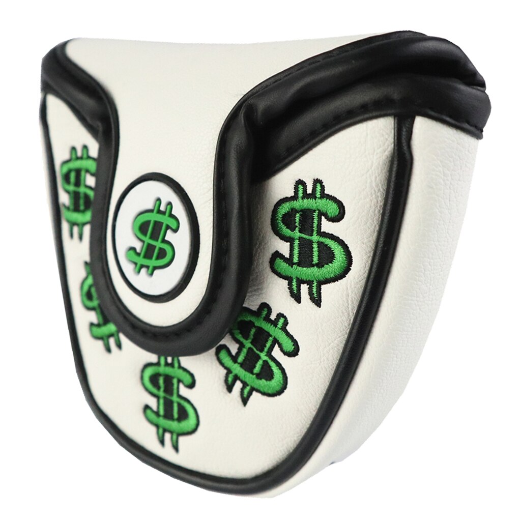 Cabeça de golfe cobre putter mallet headcover clube de golfe protetor leve capa acessórios de golfe: White Green