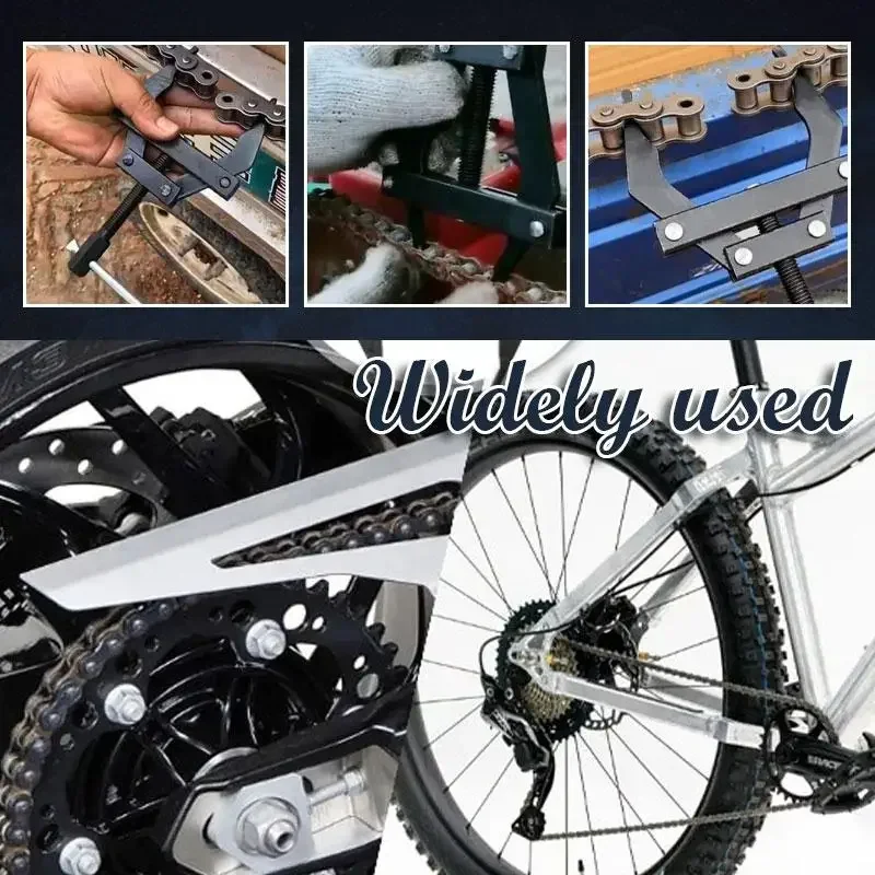 Herramienta de conexión de cadena de motocicleta y bicicleta, Kit de herramientas de cadena de rodillo tensor, cortador de cadenas de 50-100CM, soporte de tensión de reparación