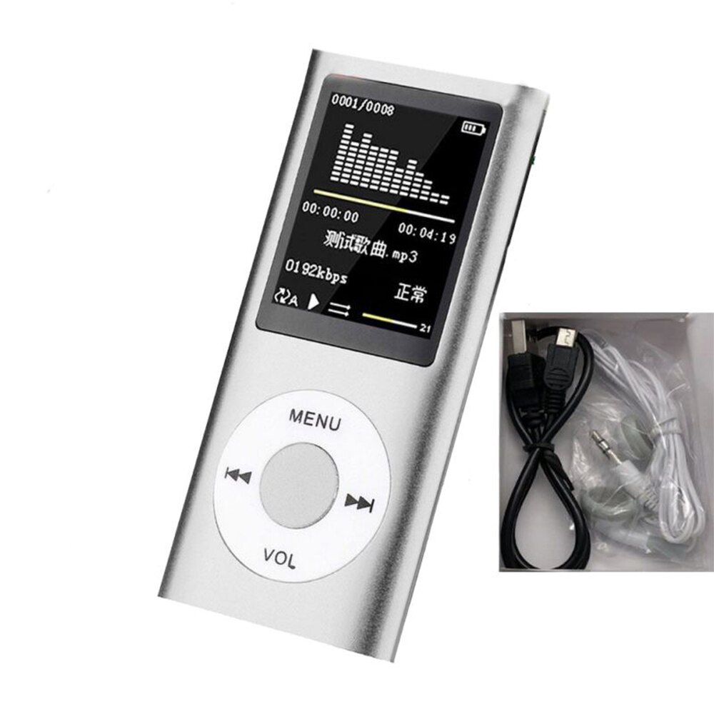MP3 Player - HIFI Digital LCD Screen - Voice Recorder FM Radio - Metal Casing - No External Memory: Gray