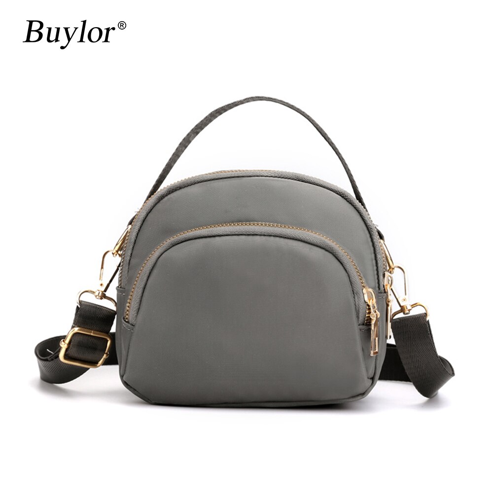 Buylor Shoulder Bag Polyester Crossbody Bag Messenger MINI Capacity Waterproof Purse Cloth Handbag: grey