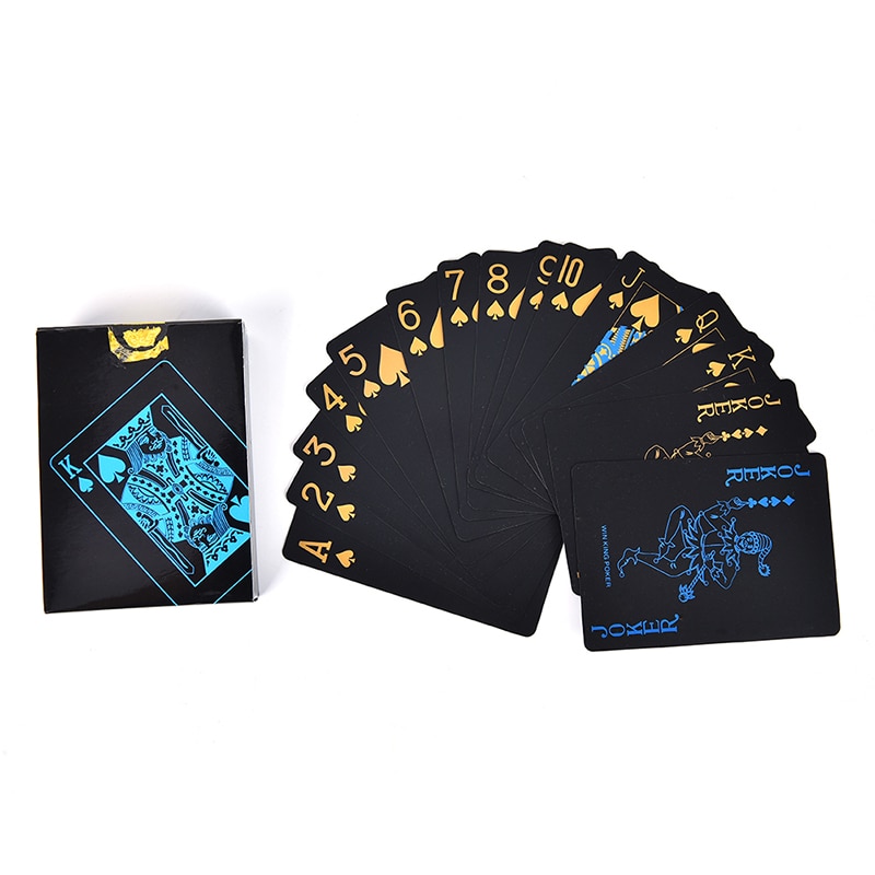 55 pièces/ensemble imperméable à l'eau noir cartes à jouer Durable Poker en plastique PVC Poker