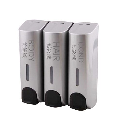 Badkamer Douche Dispenser Wall Mounted Zeep Gel Shampoo Conditioner Container Set Handpers Zeep Flessen: silver-3