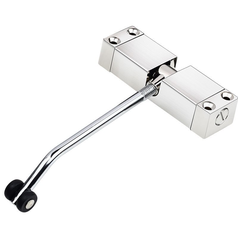 Rvs Deurdranger, Verstelbare Kracht, Katrol Mute Zelfsluitende Deur Apparaat, geschikt Voor Vele Soorten Deuren: Zilver