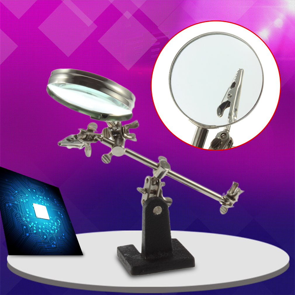 1 pc dritte Hand Lötkolben Ständer Portion Klemme Schraubstock Clip Werkzeug Glas Juwelier Lupe Lupe