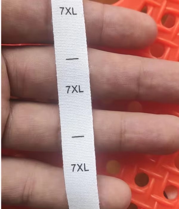 50 stuks Wit katoen Dubbele Maat Label voor volwassen XS/S S/M M/L L/XL XL/2XL Print Doek Maat Etiketten: Black