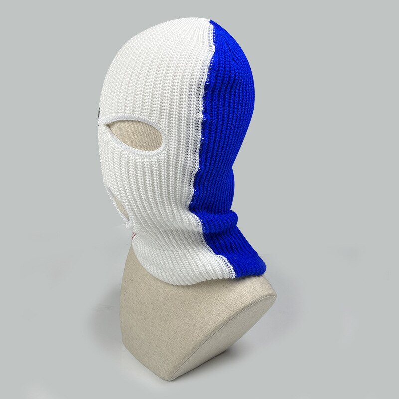Pasamontañas bordado para hombre y mujer, de 3 colores máscara facial, empalme de 3 agujeros para clima frío, máscara de esquí de invierno, máscara térmica para ciclismo