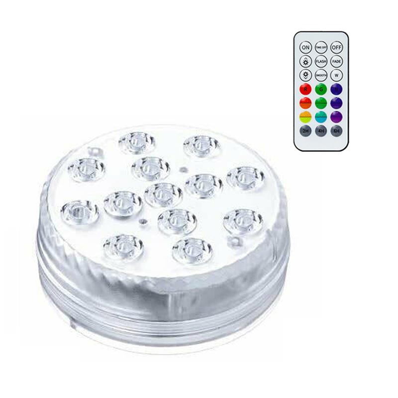 Led Remote Controlled RGB Submersible Light Battery Operated Underwater Lamp Multicolor Submersible Diving Waterproof LED Lamp: Default Title