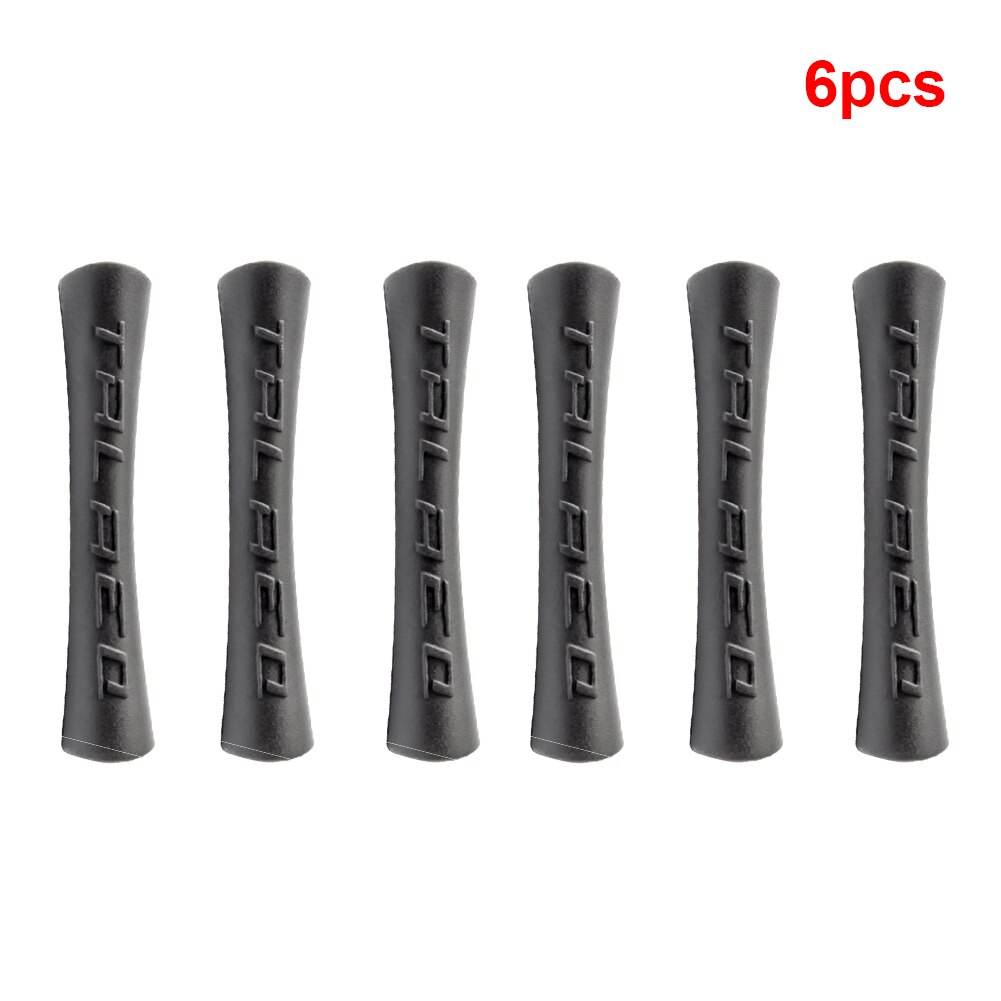 6/8Pcs Fiets Kabel Protector Shift Rem Rubber Lijn Pijp Mouw Fietsen Frame Bescherming Anti-Wrijving Wrap guard Buizen: 6PCS  Black