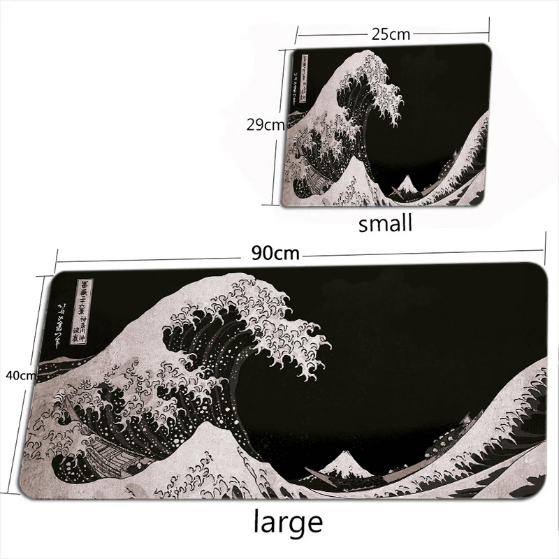 Art Mouse Pad Japan The Great Wave of Kanagawa Large Gaming Mousepad Gamer Keyboard Mouse Mats Office Computer Laptop Desk Mat: XS / WHITE