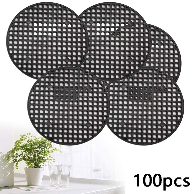 100 Uds maceta de malla de fondo redondo de malla de maceta de Bonsai de malla inferior de 2.95X2.95X0 05 pulgadas