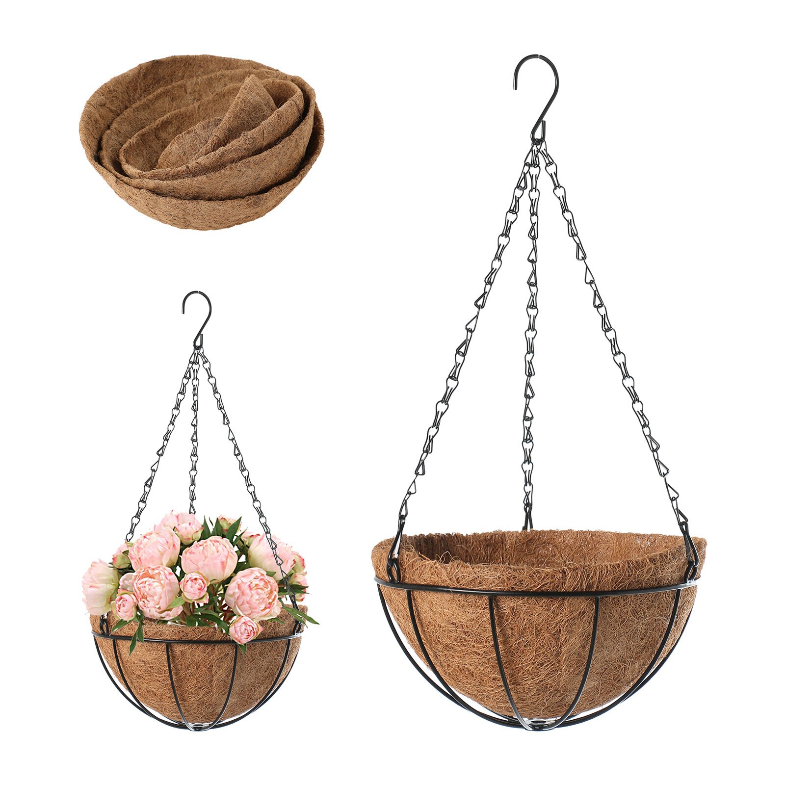 Maceta de coco ecológica para el hogar, cesta colgante, caja de almacenamiento para plantas y flores, estilo Original