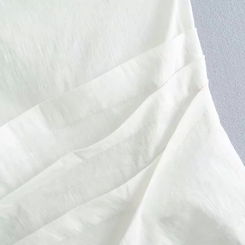 Chemise asymétrique à manches longues pour femme, plissée, décontractée, couleur blanche, été, style biais col chic hauts streetwear S5526
