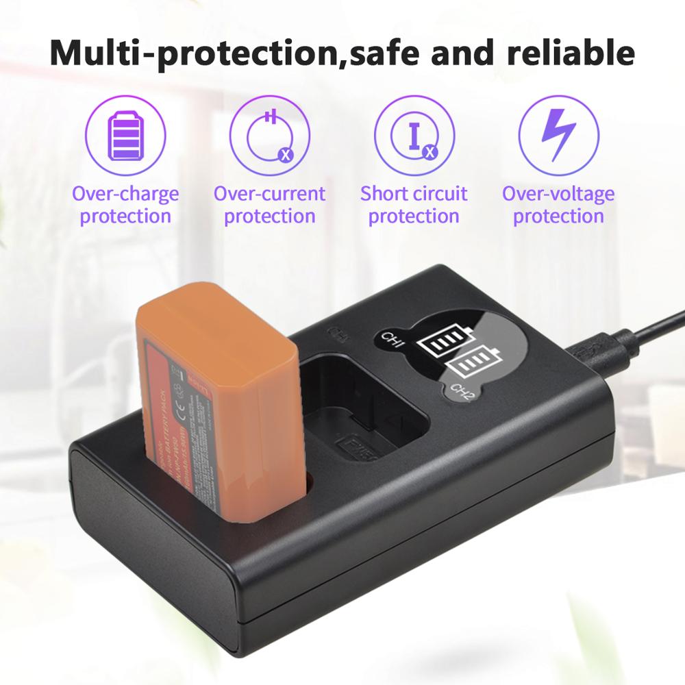 Np -fw50 npfw 50 np fw50 batteri + led dubbel laddare för sony alpha  a7 a7ii a7r a7 rii  a6000 a6300 a6400 a6500 rx10 rx10ii