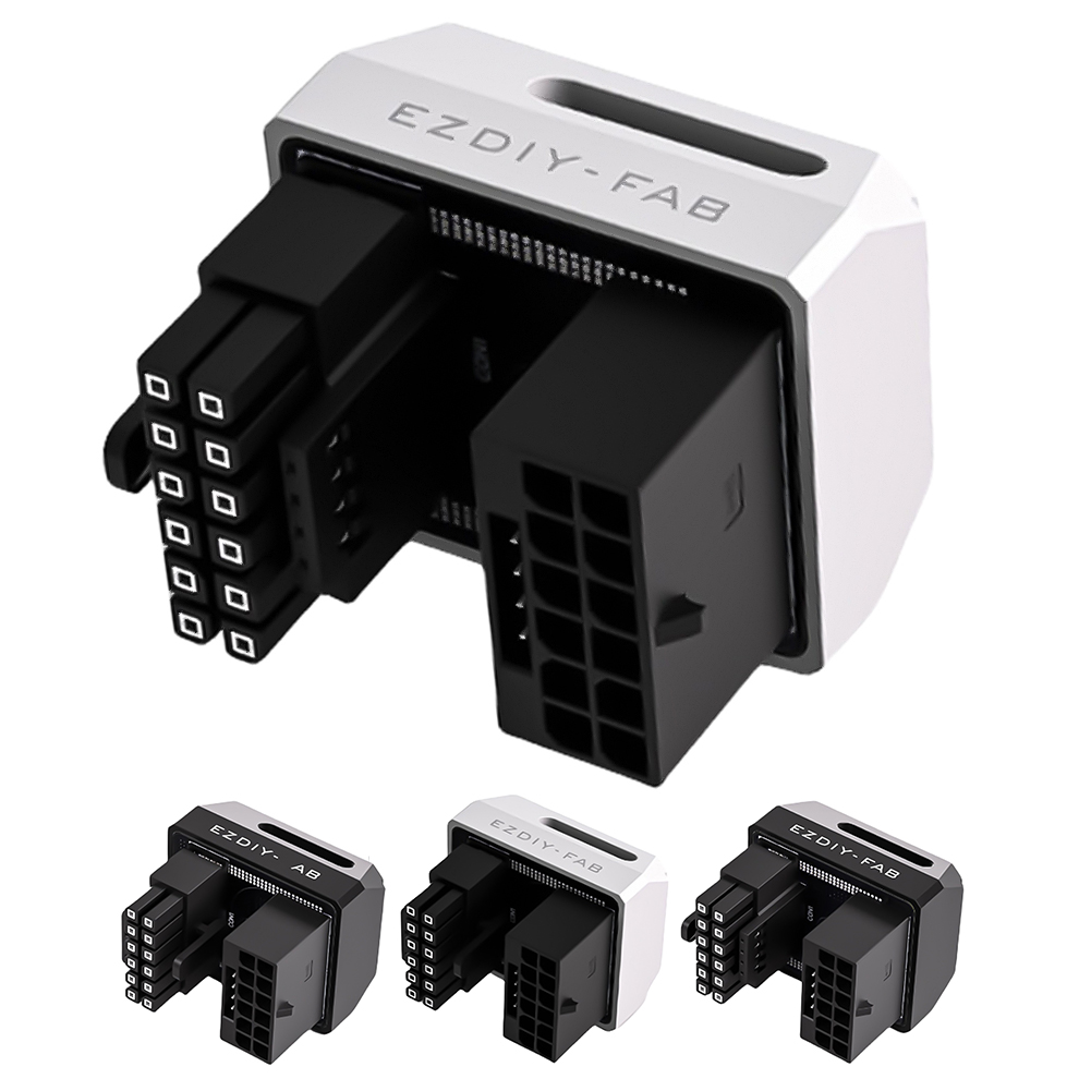 12VHPWR 180 Degree Angled Adapter 600W 16 Pin GPU Power Connector Pcie 5.0 Power Adapter for 12+4pin RTX 3090Ti 4070Ti 4080 4090