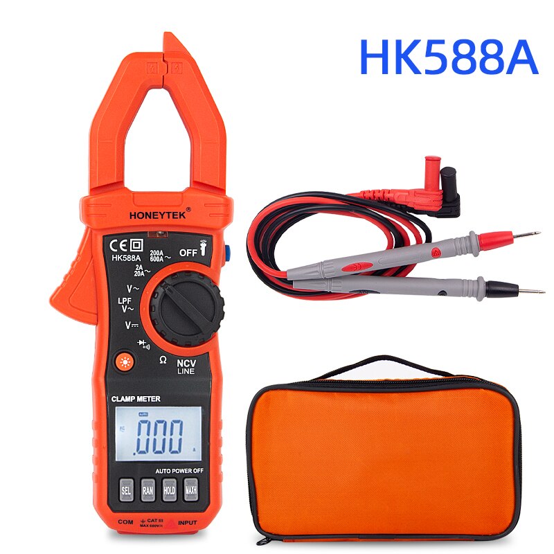 True RMS Digital multimeter dc current clamp meter esr capacitor tester auto range clamp multimeter: HK588A