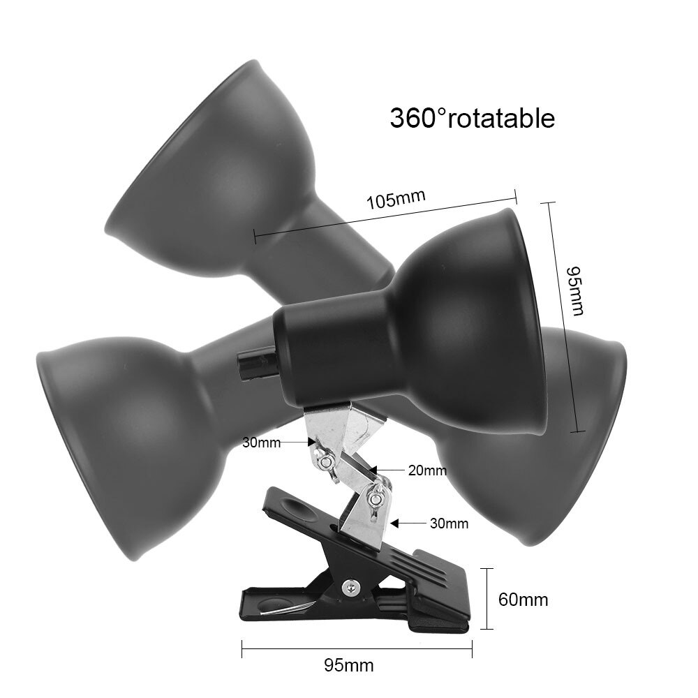 Rettile Lampada di Calore Lampada di Calore Tartaruga Crogiolarsi Lampada di Riscaldamento Regolabile con clip per Rettili Tartaruga Acquario Lampadina Inclusa