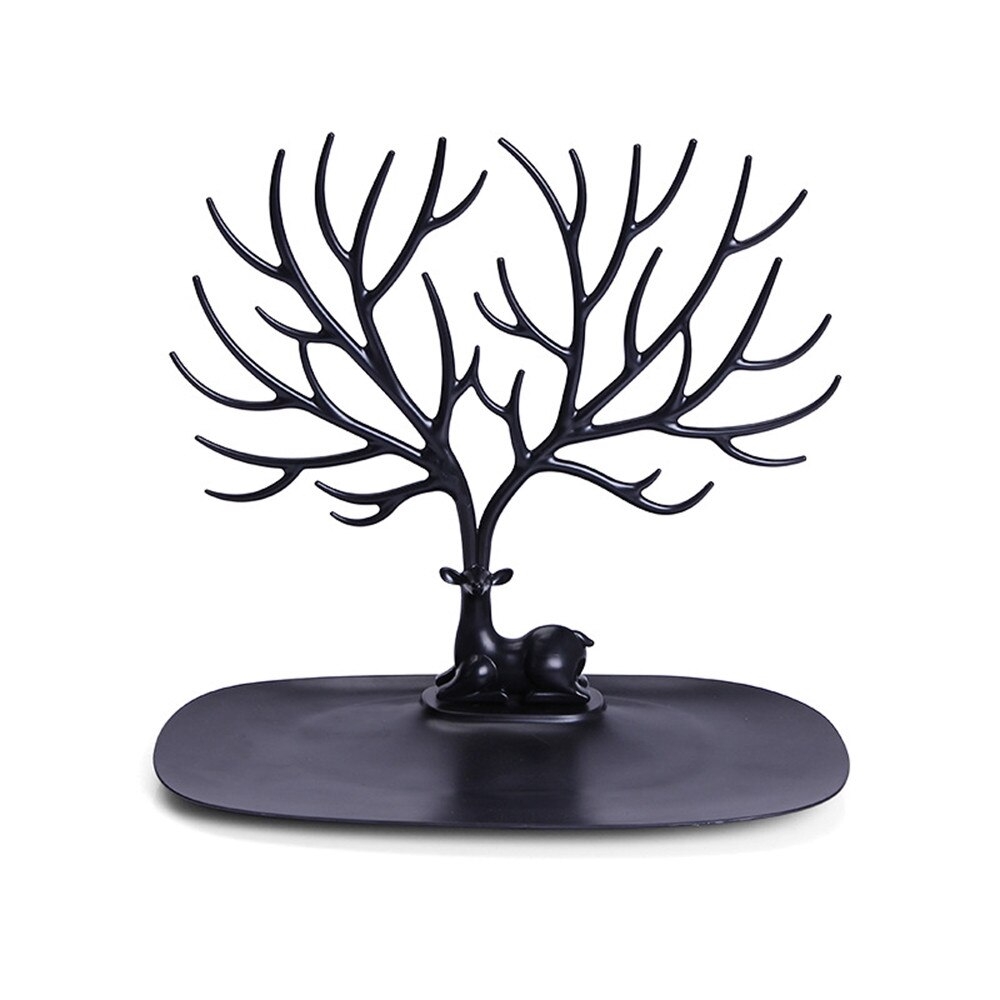 Deer Head Jewelry Display Stand Jewelry Pendant Earrings Necklace Display Stand Organizer FD: Black