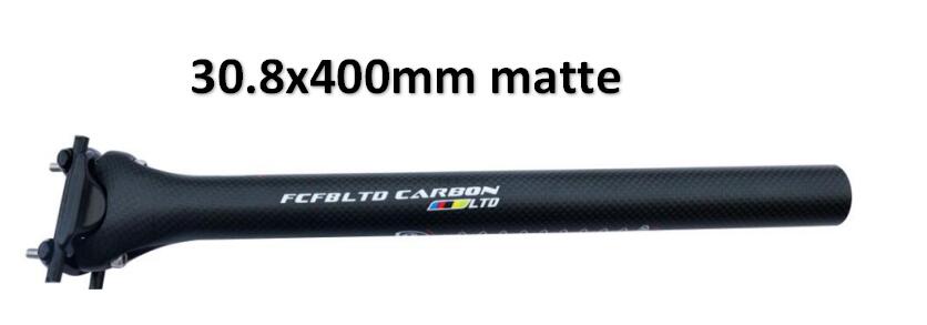 Fcfb ltd carbon sadelpind mountain mtb landevejscykel mat carbon cykel saddelpinde 0 offset mtb dele 27.2/30.8/31.6*350/400mm: 30.8 x 400mm