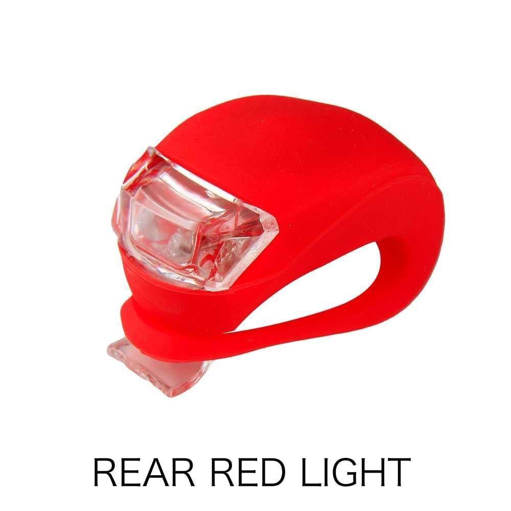 4pcs LED Silicone Mountain Bike Bicycle Front Rear Lights Push Cycle Clip Light Fits On All Types Of Bike Cr2032 Batteries