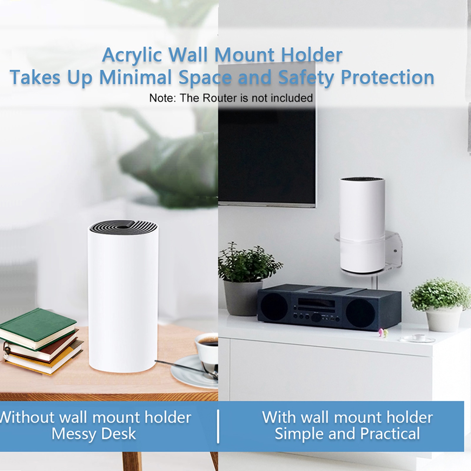 Yhteensopiva tp-link deco  m4 mesh wifi -seinäkiinnityksen kanssa, tukeva kiinnityspidike, joka on yhteensopiva tp-link deco  m4/s4/p9: n kanssa