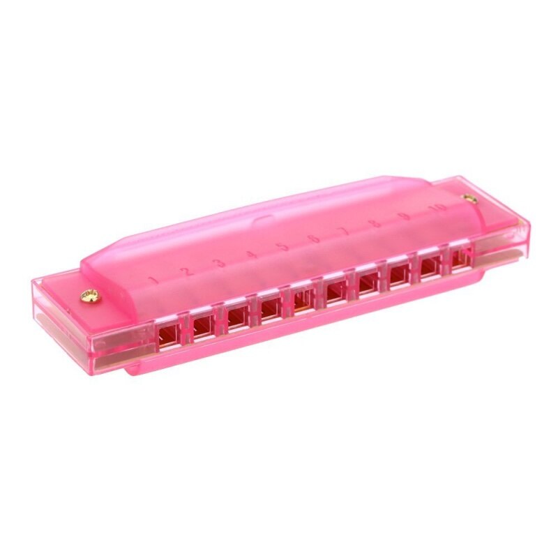 Diatonische Harmonica 10 Gaten Blues Harp Mondharmonica Sleutel Van C Riet Instrument Met Case Kid Musical Speelgoed: Pink