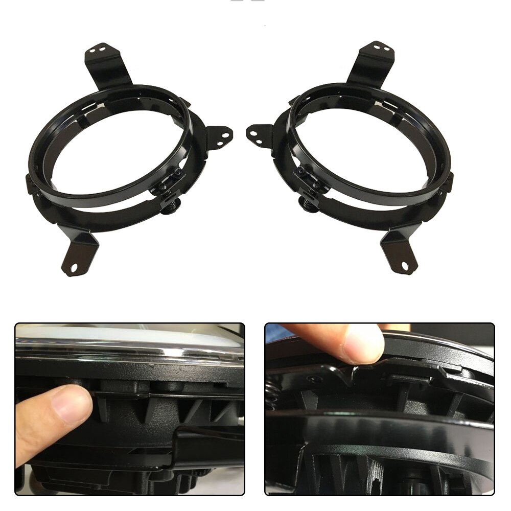 Strålkastare monteringsfästen för jeep wrangler  jl 7 tum led strålkastare monteringsfästen stål strålkastare adapterring