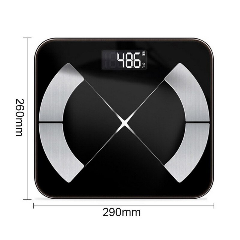 180kg smarte kroppsfettvekt lcd digital trådløs bluetooth bmi vektmåler helseanalysator fitness slankeverktøy vekter: G245439b