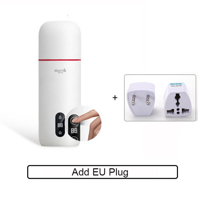 Deerma bollitore elettrico portatile tazza termica 350Ml bottiglia da viaggio per caffè controllo della temperatura tocco accorto acqua tazza: Add EU spina