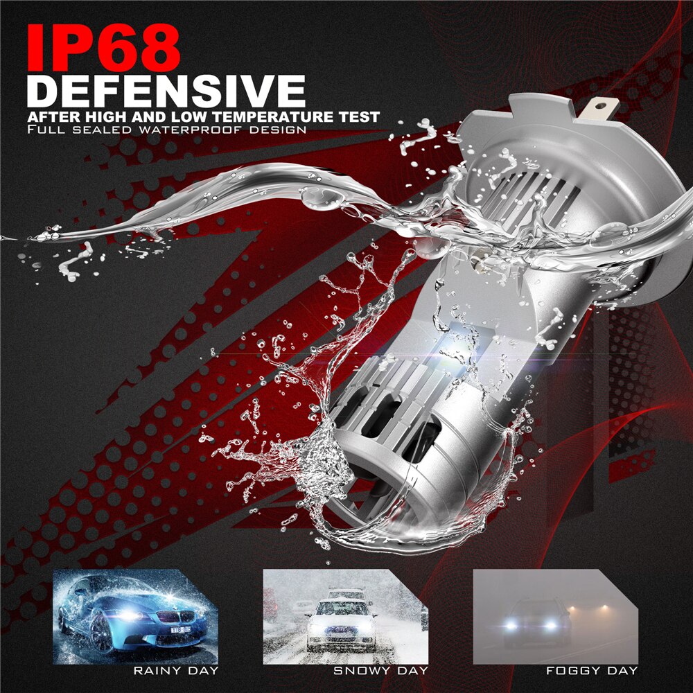 Yhkoms  h7 led lys til bil mini 6000k forlygter universal super lyse csp lamper til biler luces led para auto tåge lys