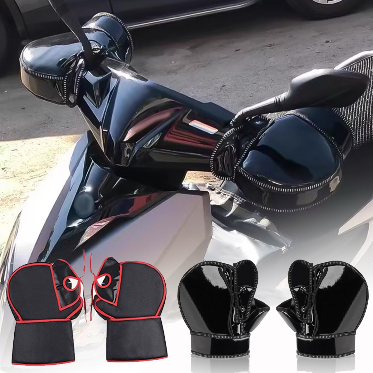 Manguitos para manillar de motocicleta, equipo de invierno, guantes más cálidos, manguitos impermeables, cubierta para mango de bicicleta, cubiertas para manos, calentadores