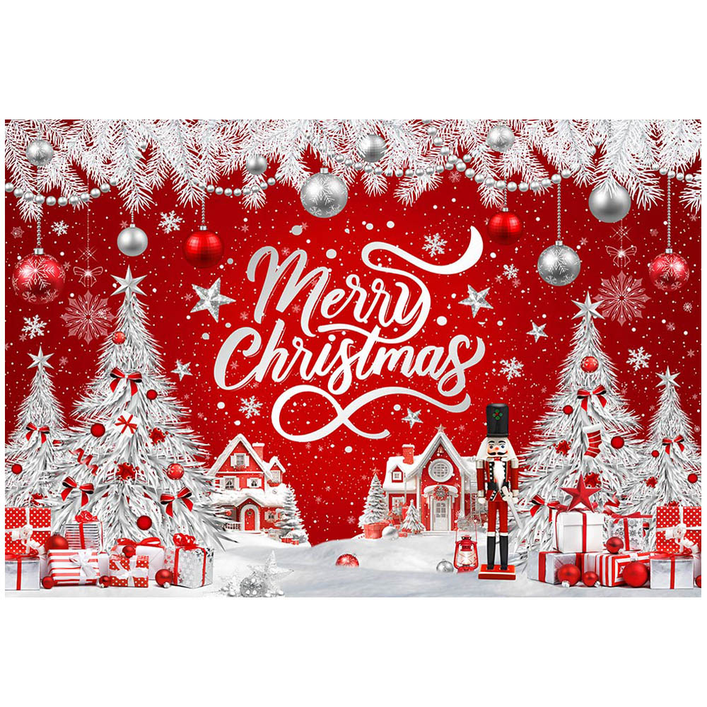 Mocsicka-Merry Christmas Backdrops, parede vermelha, floco de neve, pinheiro de inverno, decorações do partido do Natal, retrato de família, foto do fundo