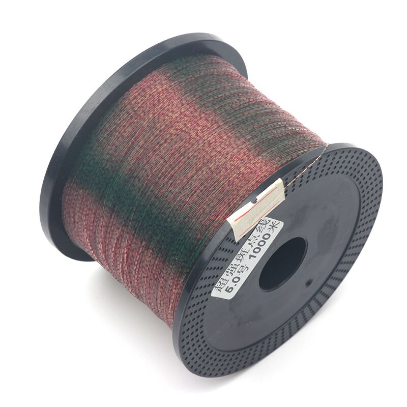 Super Sterke 1000 M Spikkel Karper Vislijn Draad Lijn 3D Onzichtbare Camouflage Nylon Rubber Draad Vislijn Algen Lijn