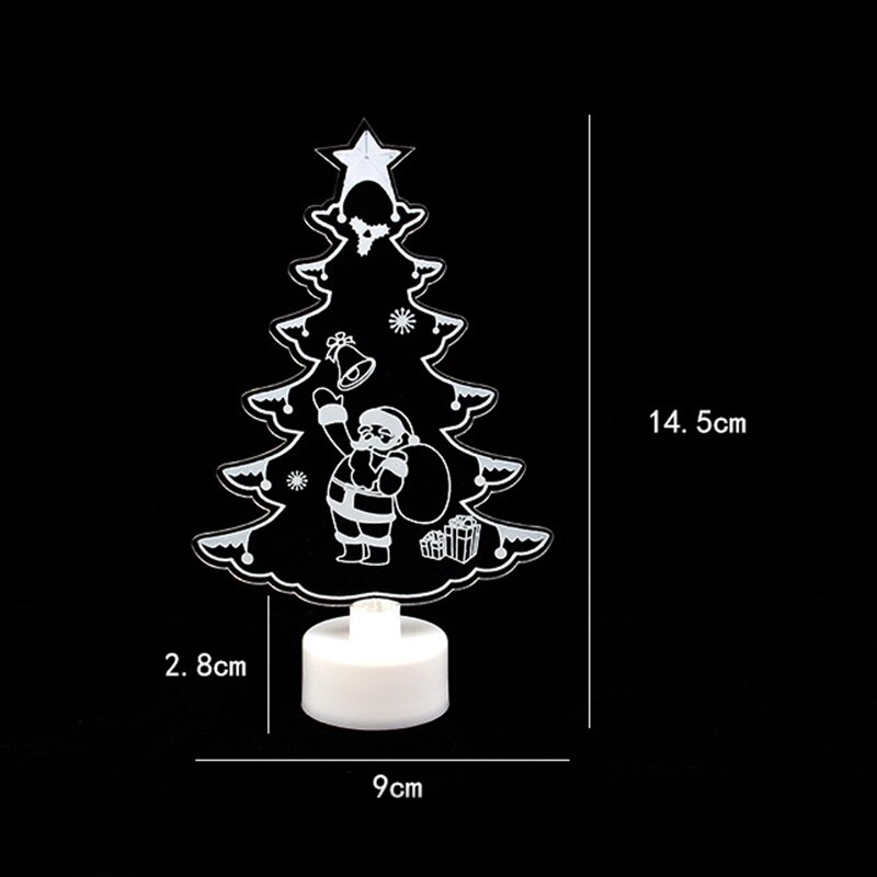Snowman /Santa Claus/Christmas Tree Multi Color LED Light Clear Acrylic Christmas Tree Mood Lamp Night for Kid Child