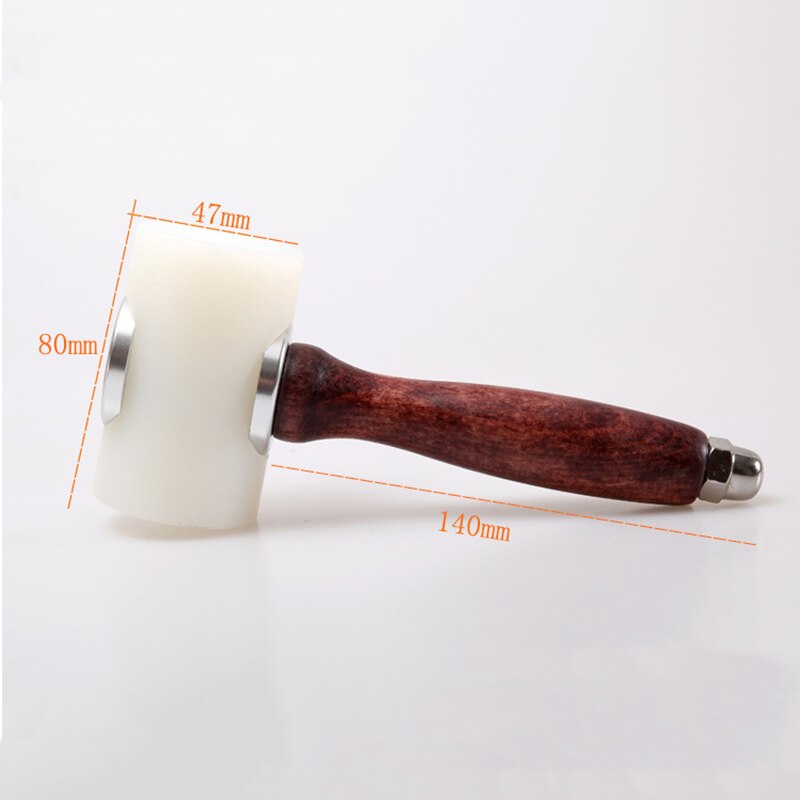 Handheld Leather Carving Hammer Cowhide Punch Cutting DIY Craft Nylon Hammer Tool Wood Handle Leathercraft Carving