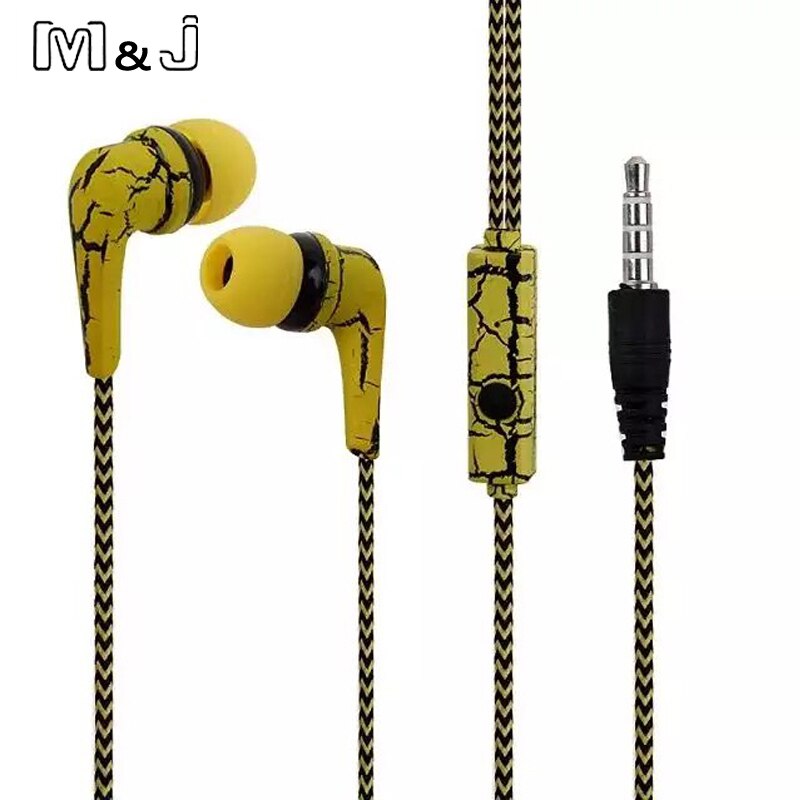 M & J-auriculares originales con de grietas en el hielo, para teléfonos móviles, con micrófono, para iPhone, Samsung, xiaomi