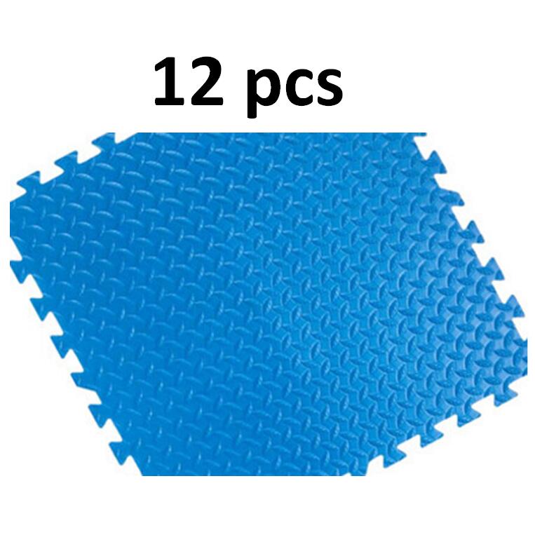 12 Stuks 30*30Cm Eva Non-Slip Vloermatten Voor Gym Floor Mat Splicing Patchwork Tapijten Dikker shock Voor Gym Fitness Kamer Workouts: 30x30x1cm 12pcsBlue