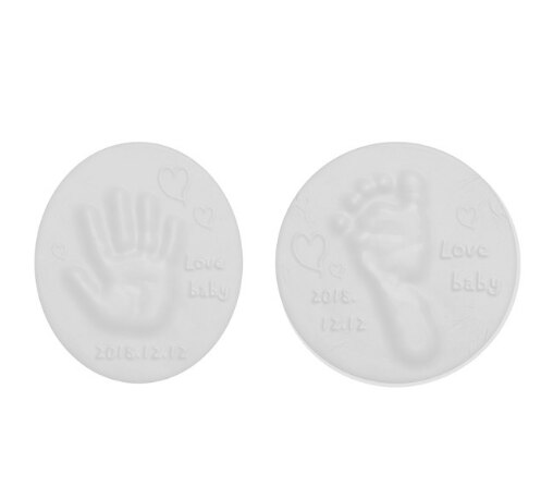 DIY huella de bebé de 40g, juguete con huella de bebé, almohadilla de pata de impresión, tableta de tinta de mano para padres e hijos, huella de aby ultra ligera: white